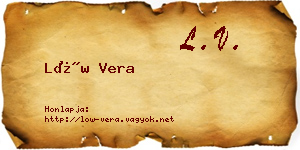 Löw Vera névjegykártya